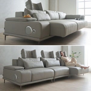 에보니아 [에보니아] [소파전체 천연가죽] 알토 4인 전동 슬라이딩 모션소파 고급형 바퀴없는 초광폭 좌방석 확장