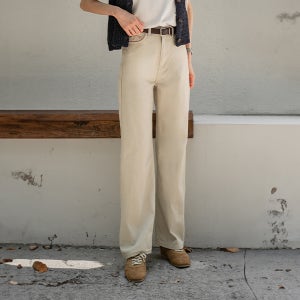 캔마트 키작아도 면 팬츠 47탄 (롱와이드)