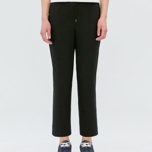 [헤지스 골프 여성] [LF몰 단독][ONLINE EXCLUSIVE] 블랙 여성 린넨라이크 스트레이트핏 밴딩 팬츠 HWPA6B904BK