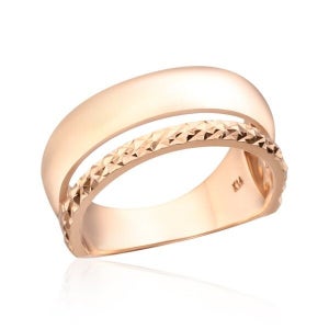 비앤비골드 [비앤비골드] 14K 엥게이지&컷팅민자 레이어드 두줄 반지 NPR24466