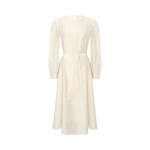 [더틸버리] 타이 라운드넥 롱 원피스 (CREAM) TS3N0OP011