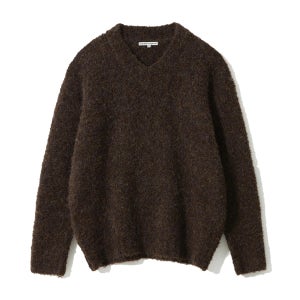 가든 익스프레스 루프 얀 브이넥 스웨터 브라운 GESWA25101BRX
