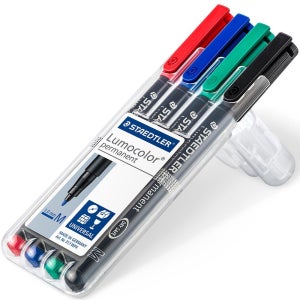 [온누리상품] 스테들러 루머컬러 유성펜 317 4색 세트 Lumocolor permanent pen 317 WP4 M촉 1.0mm