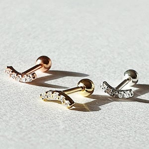 4월탄생석 크레센도커브 실버925라블렛,볼피어싱&귀걸이 트라거스, 세날다