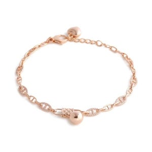 비앤비골드 [비앤비골드] 14K 큐빅 사다리체인 볼 참 팔찌 JNB20639
