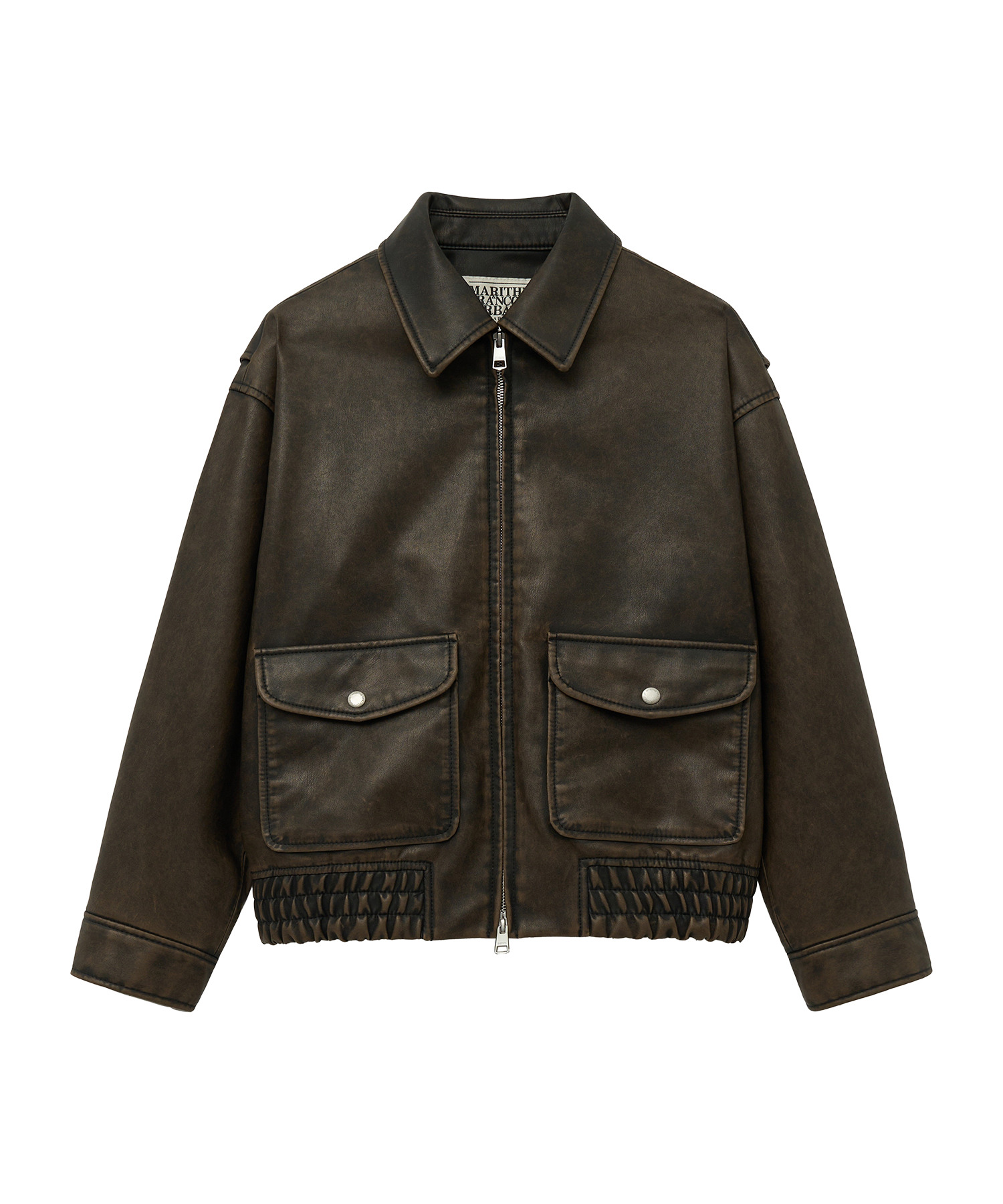 [마리떼 프랑소와 저버] VINTAGE WASHED LEATHER BLOUSON brown