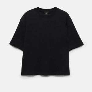 풀앤베어 크롭 오버핏 반팔 티셔츠 블랙 코튼 3231/511 BLACK