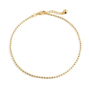 비앤비골드 [비앤비골드] 18K 심플 컷팅 볼 체인 발찌 IRA28121