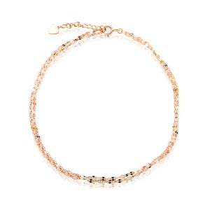 비앤비골드 [비앤비골드] 18K 잠자리 체인 두줄 발찌 M IRA38265