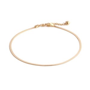 비앤비골드 [비앤비골드] 18K 2mm 스네이크 뱀줄 체인 발찌 IRA33549