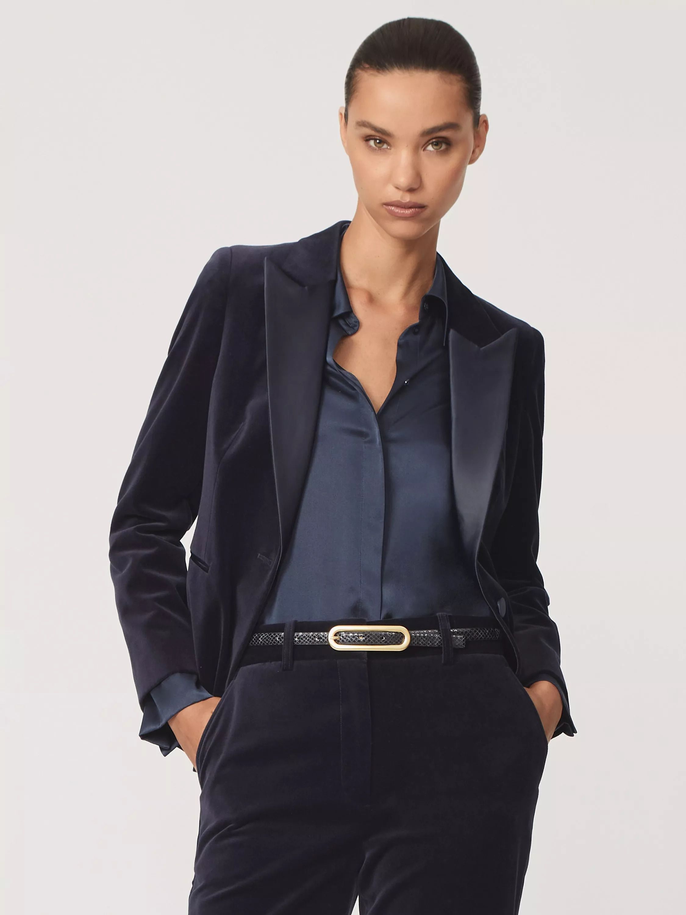 리스 벨벳 블레이저 네이비 자켓 Verda Velvet Jacket, Navy 114299222 147078953