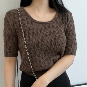 (스타일하우스) 니트티 스웨터 티셔츠 꽈배기 여성 니트 캐시 여자  니트티 8색