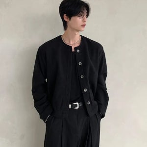 오버핏 트위드 크롭 숏 노카라 봄 가을 간절기 자켓 하객룩 JACKET003