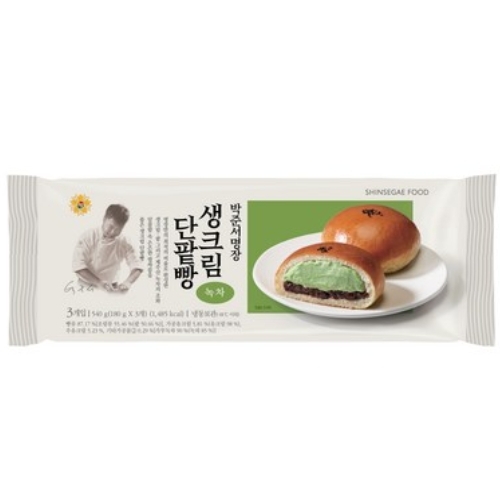 신세계푸드 박준서명장 녹차 생크림 단팥빵