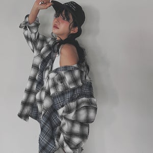 박시체크버튼카라셔츠-nb