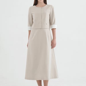 [44-120]  Varae Two-in-one Dress  바레이 투인원 드레스  (봄-가을-클래식룩-데일리룩-하객룩-격식룩-2부드레스-고퀄리티-투인원드레스-빅사이즈-자체제작)