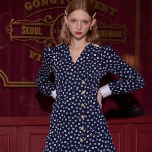 [살롱드욘] Classic Wrap Dress_ Navy