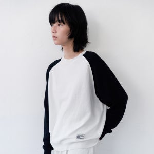 [르바] All-Day Cotton Raglan Knit - White/Black