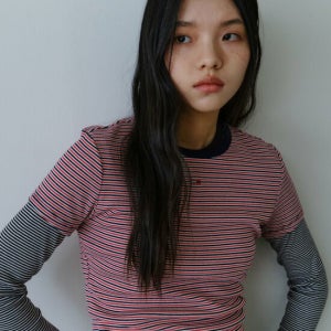 타미진스 슬림 에센셜 립 티셔츠 T32G0TTO08TWT10FD