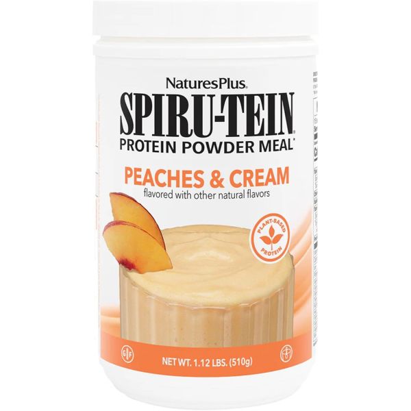 NaturesPlus SPIRU-TEIN Shake - Peaches &amp; Cream Flavor - 1.1 lbs Spirulina Protein Powder - Plant  15