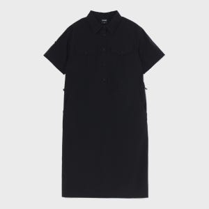 [디스트나인] 포켓 반팔 카라 원피스 BLACK (LP2OF221-076)