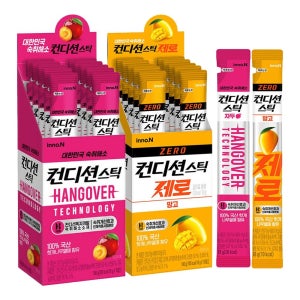 이노엔 컨디션스틱 제로 망고맛 200개 + 컨디션스틱 자두맛 200개 / 숙취해소제