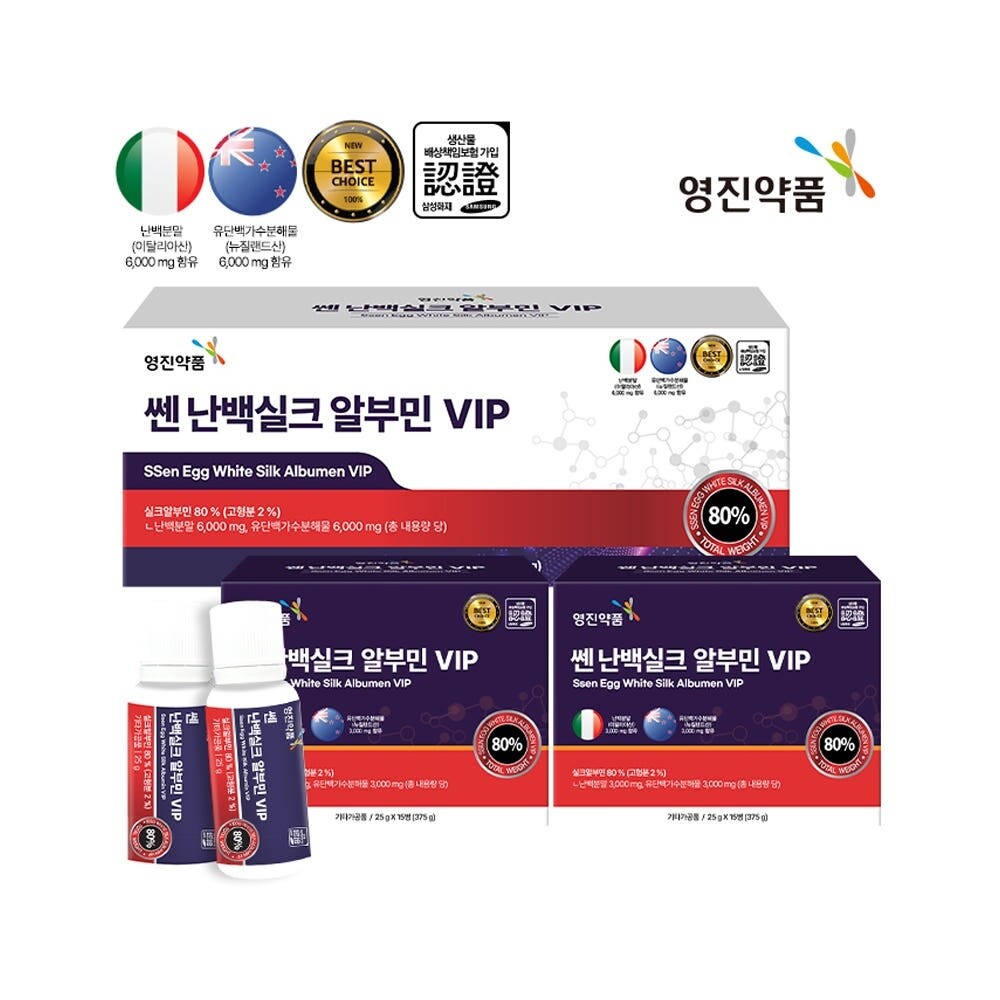 영진약품 쎈 난백<b>실크</b> 알부민VIP 유<b>단백</b><b>가수분해물</b> 25g X 30병