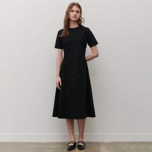 [카미노] 반팔 A라인 원피스 블랙