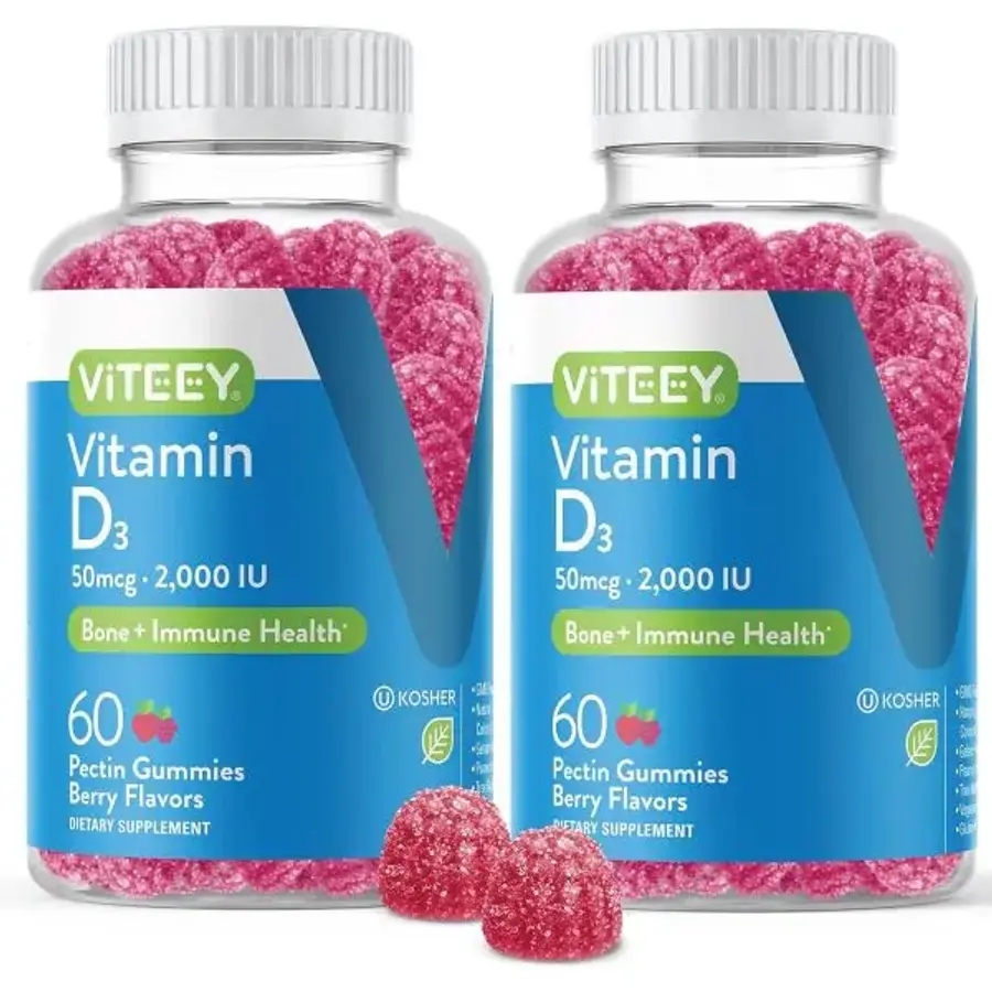 VITEEY Vitamin D3 for Adults  Teens - 2,000 IU, 50mcg, Regular Strength - Joint  Muscle Health, Bo