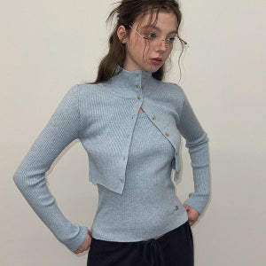 [트위] 이엘 레이어드 카라 긴팔 니트