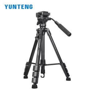 YUNTENG VCT-691RM 전문 유압식 헤드 삼각대 비디오 사진 촬영 삼각대 브래킷 (캐논, 니콘, 소니 SLR 미러리스 카메라용)