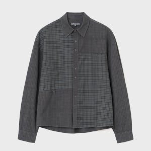 [밀로 아카이브] 코젤 워시드 체크 셔츠 [워시드 차콜]