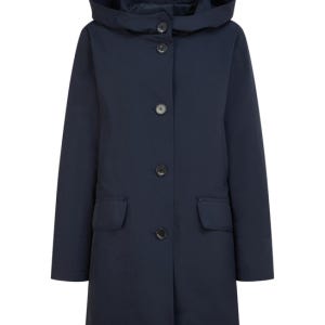 [헤지스 여성] 네이비 포켓배색 하프코트 HSCO6B203N2