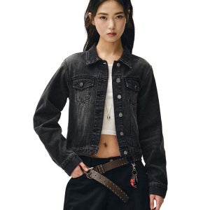 [데케트우먼] Cropped Denim Jacket DCWJK002BLACK