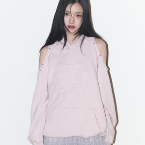 [일리고] 129 컷아웃 오버핏 후드티 핑크 25AWTOP14PK