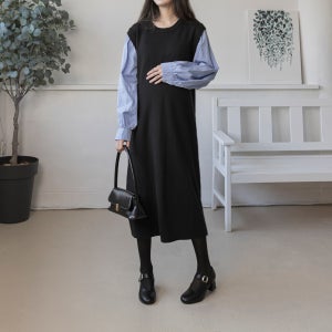 레이어드 니트 원피스