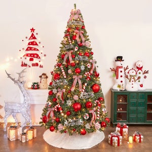 디작소 300cm 크리스마스 눈꽃 트리풀세트(전구포함)