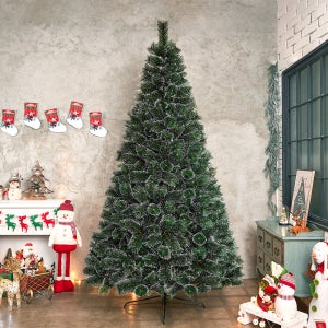 디작소 270cm 누얼 솔잎 눈꽃 크리스마스 대형트리