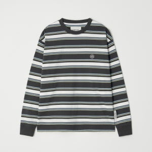 [디써티원] Multi Stripe Long Sleeve Tee (CHARCOAL & IVORY) DU26SK3003CI