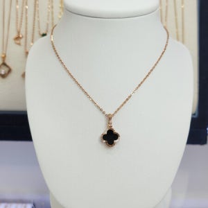 파이치치 14k /18K 오닉스클로버 & 참 양면 펜던트 목걸이 GS125-6112-PN