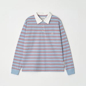 [디써티원] Pinstripe Collar Long Sleeve Tee (BLUE GREY) DU26SK3002BG