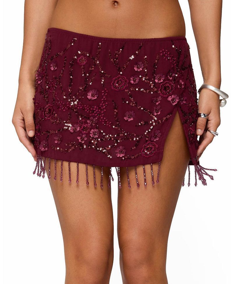 Edikted 시폰 스팽글 비드 프린지 미니 스커트 쉬폰 시퀸 Chiffon Sequin Bead Fringed Mini Skirt 5976400 151946246