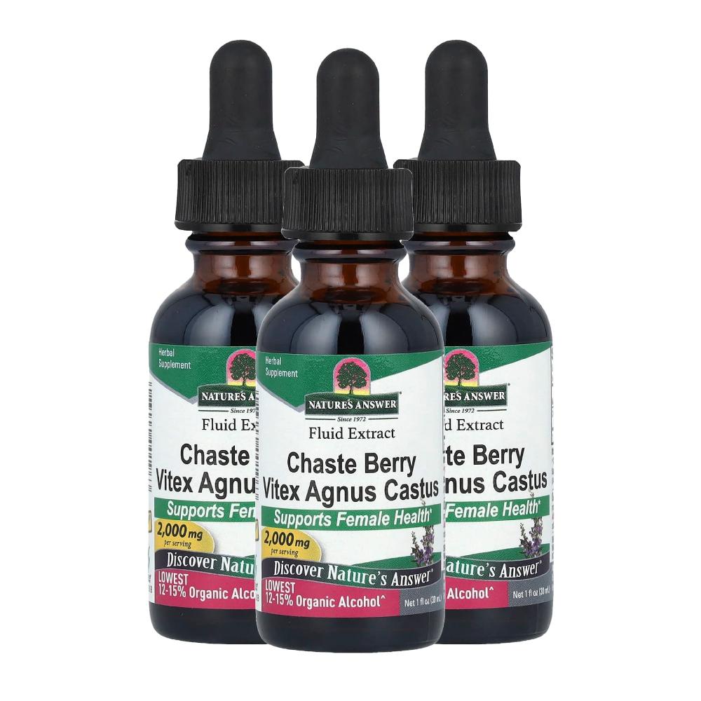 네이처스앤서 <b>바이텍스 체이스트</b>베리 <b>추출물</b> 2000mg 30ml 3개 Vitex