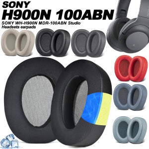 소니 WH-H900N MDR-100ABN 호환 이어패드 단백질 가죽 메모리 폼 이어패드 쿠션 교체용 오버이어 헤드폰