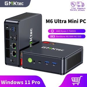 GMKtec M6 울트라 미니 PC AMD Ryzen 5 7640HS 윈도우 11 프로 듀얼 2.5G 듀얼 LAN WiFi 6E BT 5.2 데스크탑 컴퓨터 USB 4.0 미니 P