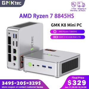 GMKtec NucBox K8 AMD Ryzen 7 8845HS DDR5 0+0/16GB RAM 1TB 미니 PC PCIe3.0/4.0 윈도우 11 프로 WiFi 6E 미니 데스크