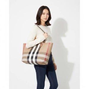 버버리 여성 런던 체크 미디엄 토트백 톱브라운 80840471 W 쇼퍼백 1564803 152016463