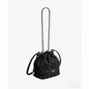 코치 페이 미니 드로우스트링 백 인 시그니처 데님 숄더백 CCZ45 SV BK 152032160