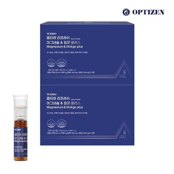 11종 복합기능성 <b>옵티마</b> 리프레쉬 마그네슘 징코 플러스 7개 2박스