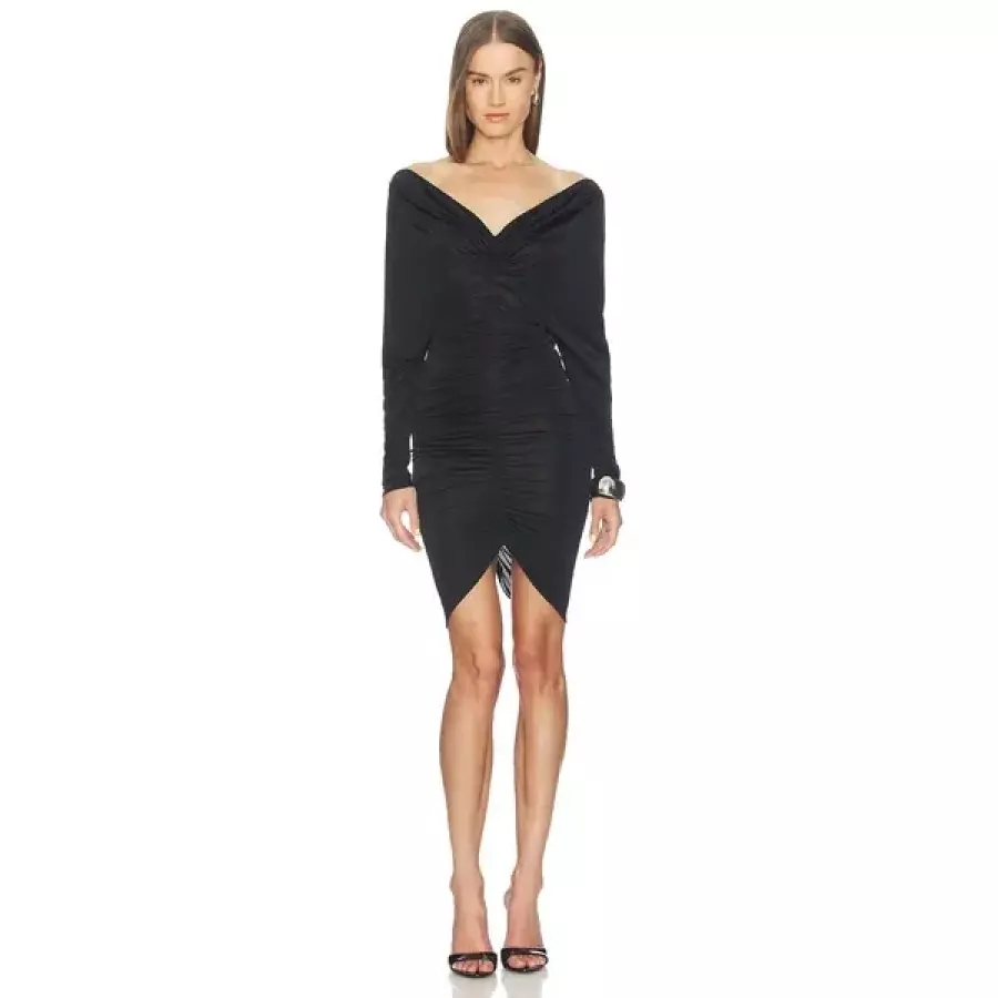 리볼브직영몰 Atlein V Neck Ruched Short Dress ATLR-WD5 Mini